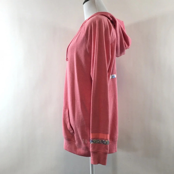 Victoria's Secret Pink‎ Love Hoodie Sweatshirt Womens Small Sequins Pullover - Picture 5 of 14